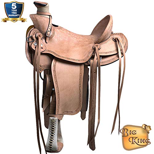 HILASON 15″ Western Horse Saddle Leather Wade Ranch Roping Tan
