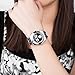 LONGBO Bestselling Waterproof Womens Analog Quartz Dress Watch Stainless Steel Band Ladies Business Watchs Luminous Hands Decorative Chrono Eyes Black Dial Rhinestone Bracelet Wristwatch