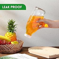 Peryiter 6 Pcs Glass Milk Bottle with Lid Reusable