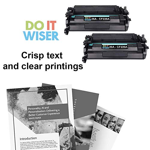 Do it Wiser Compatible Toner Cartridge Replacement for HP 26A CF226A 26X CF226X Laserjet Pro M402n M402dn M426 M402d M402dw Laser Jet MFP M426fdw M426fdn M402 M426dw Printer Ink (Black, 2-Pack)