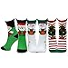 TeeHee Christmas Holiday Novelty Little Kids Toddler Crew Socks 3-Pair (6-8 Years, Santa Claus Snowman)