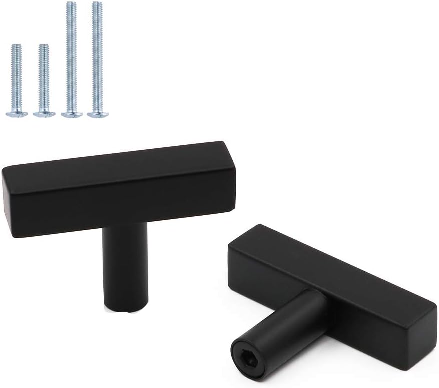5 Stück Schwarz Quadratischer Griff Küchenschrank Türgriffe Schrank