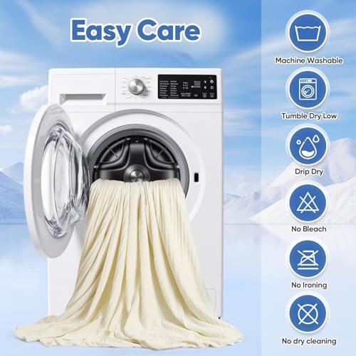 Marchpower Cooling Blanket, Arc-Chill 3.0 Summer Blanket Double-Sided Cooling Blanket, Soft and Breathable Knit for Sweats Loafers Warm Sleepers, 150 x 200 cm, Cream
