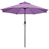 Sunnyglade 9' Patio Umbrella Outdoor Table Umbrella with 8 Sturdy Ribs(Purple)