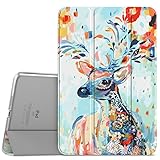 MoKo Case for iPad Mini 4 - Ultra Slim Lightweight Smart-shell Stand Cover with Translucent Frosted Back Protector for iPad Mini 4 7.9 inch 2015 Release Tablet, Christmas Deer (with Auto Wake / Sleep)