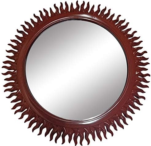 SANWISH Wall Decor Plastic Mirrors (43X43 cm, Brown)