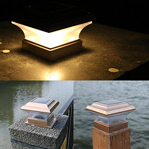 Jeeke 24LED Solar Powered Light – Motion Sensor Outdoor Light Yard Wall Fence Pathway Lamp – Garden Waterproof Light (Warm Yellow)