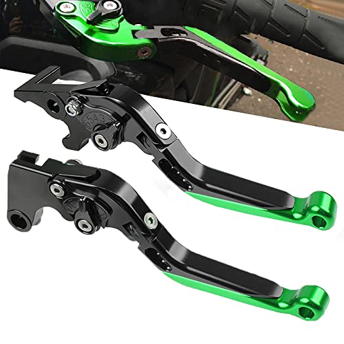 QJY-Motor Part-Store Z650 Einstellbar Bremskupplungshebel Set CNC Aluminium Für Z650 Z 650 2017 2018 2019 2020 NINJA 650R V.ersy-s 650 1000 Vulcan S 650CC 2015-2020(Schwarz/Grün)