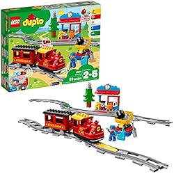 LEGO DUPLO Steam Train 10874 Remote-Control Building Blocks Set Helps Toddlers Learn, Great Educational Birthday Gift (59 Pieces)