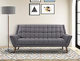 Armen Living Cobra Sofa in Dark Grey Linen and