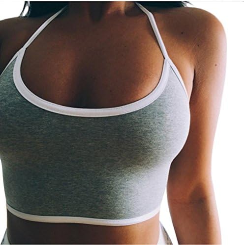 Bra Vest,MORECOME Women Boho Tank Bustier Bra Vest Crop Top Bralette Blouse Cami (L, Gray)