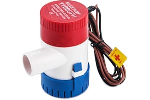 Dontmiss Submersible Boat Bilge Water Pump 12v 1100gph Non-Automatic Marine Electric Bilge Pump for Ponds, Pools, Spas Silent
