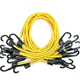 XL-OCEAN/DAJIA 5/16" bungee cords with Palstic steel hooks 32inchx10piece 8mmx80cm Industrial Bungee Cord 10pack (yellow))