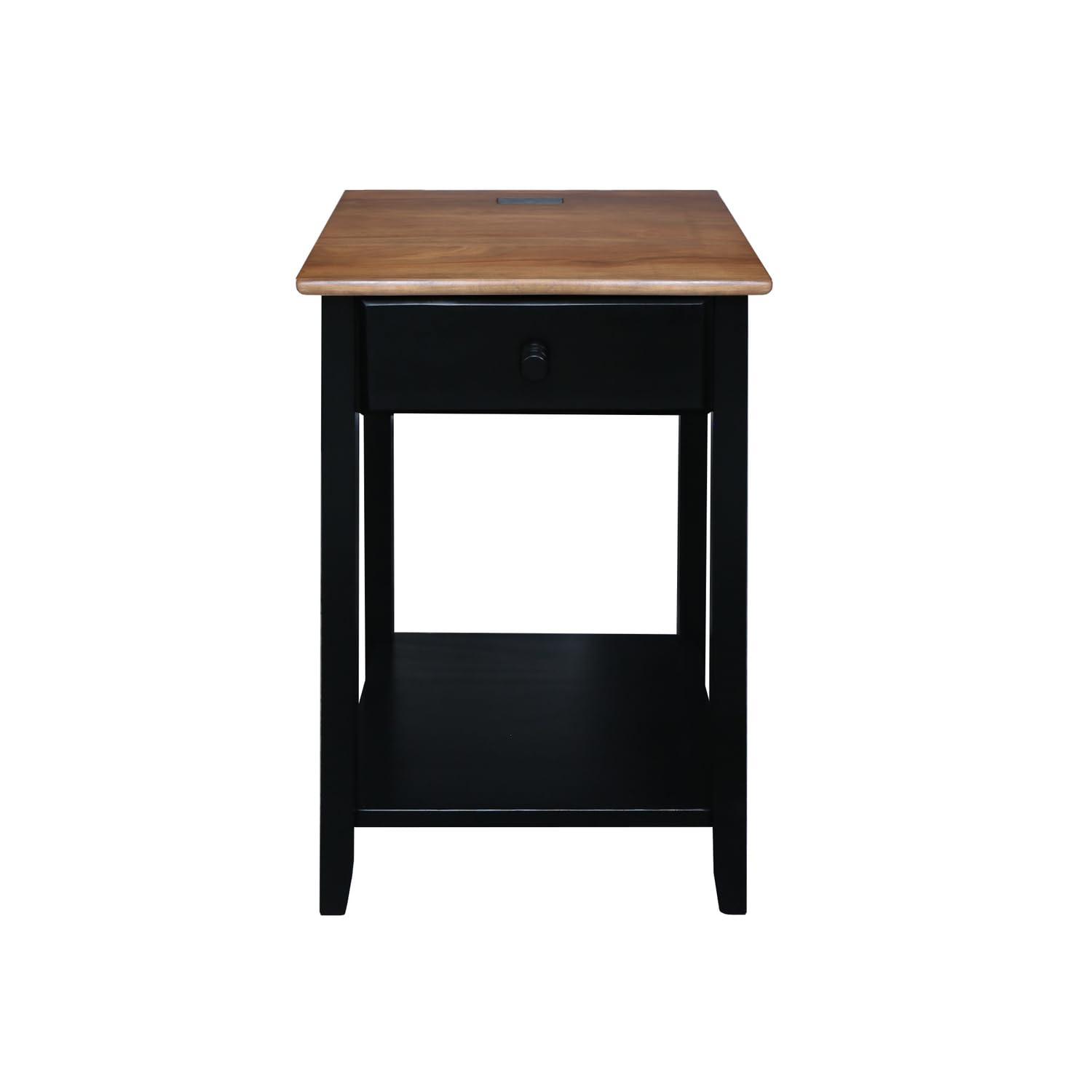 Casual Home Owl Night Stand with USB Port Charging Station and Drawer, 17.5" W x 14.25" D x 24.5" H, Walnut Black Image Casual Home Owl Night Stand with USB Port Charging Station and Drawer, 17.5" W x 14.25" D x 24.5" H, Walnut Black Image