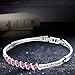 Menton Ezil 925 Silver Plated Pink Crystal Bangle Bracelets AAA CZ Diamond Accent Jewelry for Women - The Gift of Love