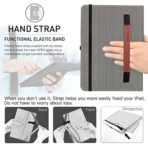 for iPad Pro 12.9 Inch Case 2017/2015 (Old Model,1st & 2nd Generation), Premium PU Leather Business Folio Cover with Auto Wake/Sleep, Document Card Slot, Multiple Viewing Angles,Brown