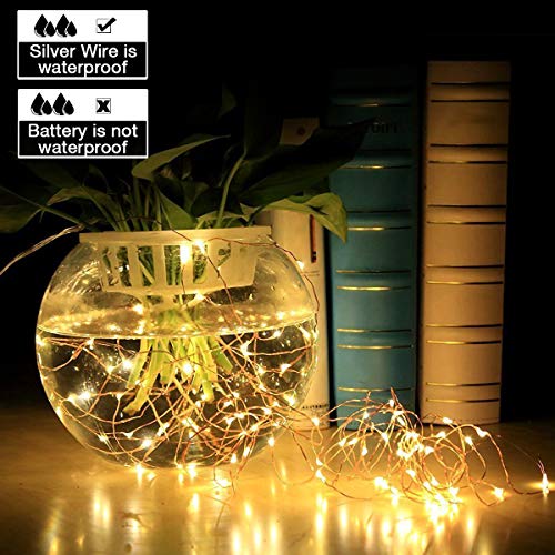 16 Pezzi Luci LED Batteria, Catena Luminosa 2m 20 LED Fairy Light Filo Rame Ghirlanda Luminosa Lucine LED Decorative Waterproof luci di Natale per Camere da Letto Giardino Feste