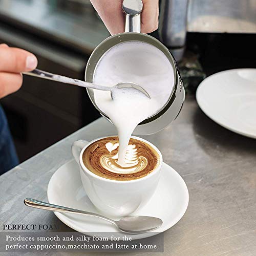 Huogary Milk Frother Electric Automatic Milk Warmer, Stainless Steel Milk Steamer and Frother with Hot or Cold Milk Foam, Foamer for Cappuccino, Coffee, Latte-N11 (white)