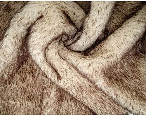 CHZIMADE A4 (21x29cm) Long Faux Fur Fabric Soft Plush Fabric Sewing Material for DIY Home Decoration Coffee