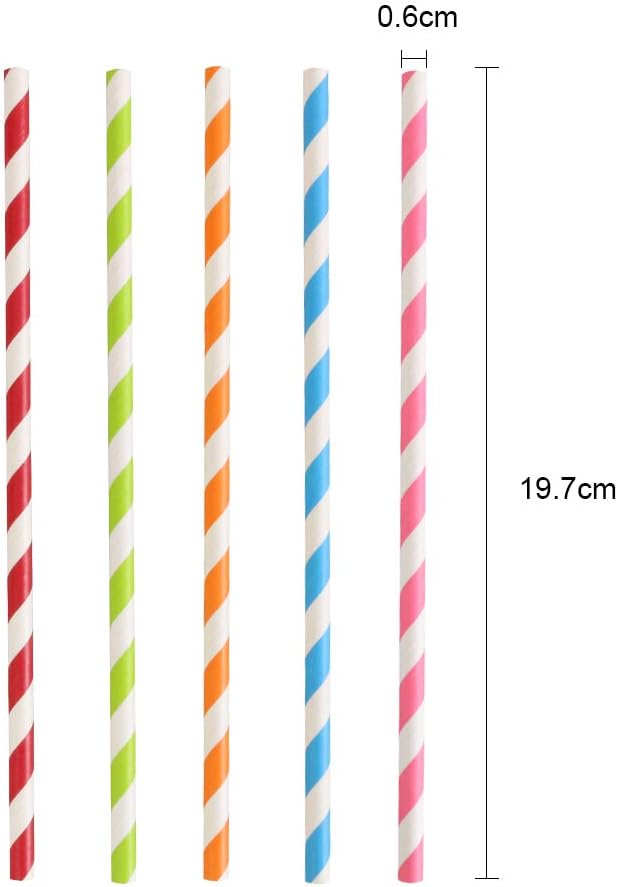 Vicloon Straws Paper, 100Pcs Drinking Straw Biodegradable Recyclable, Party Straw for Birthday Wedding, Christmas - Image 3
