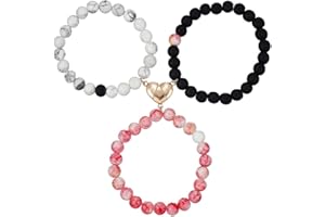 COLORFUL BLING BFF Bracelet for 3,Mother Daughter Bracelets Set,Cross Butterfly Heart Charm Bracelet for Women Men,Love Heart Matching Strand Bracelets Friendship Jewelry Gifts