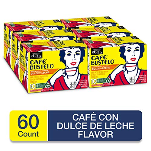 Café Bustelo Café con Dulce de Leche Flavored Espresso Style Coffee, 10 Count (Pack of 6)