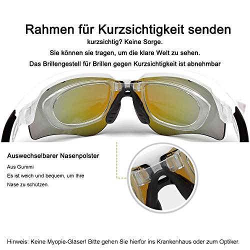 SPOSUNE Polarized Sports Sunglasses with 5 Set Interchangeable Lenses