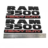 Yoaoo® 2x GENUNE Black Dodge RAM 3500 Emblem Badge 3D Emblem Decals Nameplates Flat Letter OEM New Matte