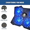 KLIM-Wind-Laptop-Cooling-Pad-The-Most-Powerful-Rapid-Action-Cooling-Fan-Laptop-Stand-with-4-Cooling-Fans-at-1200-RPM-USB-Fan-Compatible-New-2021-Version-Blue KLIM Wind Laptop Cooling Pad - More than 500 000 units sold - NEW 2023 - The Most Powerful Rapid Action Cooling Fan…