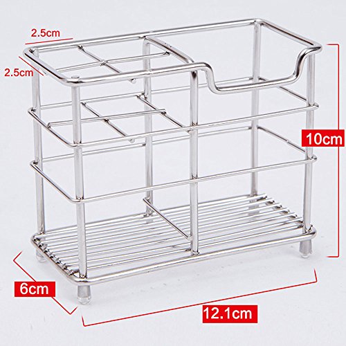 Wekity Toothbrush Holder Stainless Steel Bathroom Organizer Accessories Set -Toothbrush, Toothpaste and Razor Holder Stand with 4 Toothbrush Slots and 1 Toothpaste Slot (1)