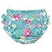 i play. by green sprouts baby girls Ruffle Snap Reusable Absorbent Swimsuit Swim Diaper, Aqua Shellflowers, 3T US