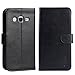 Grand Prime Case, Arae Samsung Galaxy Grand Prime wallet case,[Wrist Strap] Flip Folio [Kickstand Feature] PU leather wallet case with ID&Credit Card Pockets For Samsung Galaxy Grand Prime (Black)