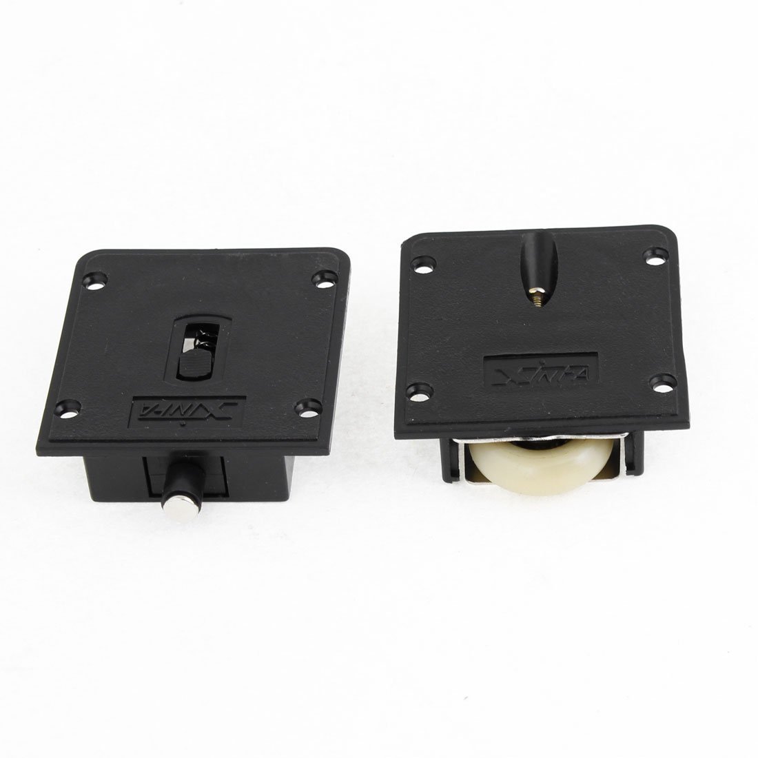 Sourcingmap Home Black Plastic Plate Sliding Door Roller Wheel Set 23mm Dia