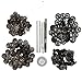 CrazyEve Leathercraft Gunmetal Copper Press Studs Snap Fasteners Poppers Sewing Clothing Snaps Button 40 pcs with Fixing Tool (831(15mm))