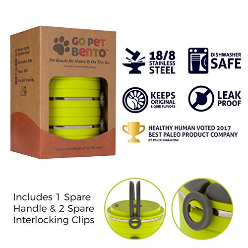 Healthy Human Portable Dog & Pet Travel Bowls with Lid Human Grade