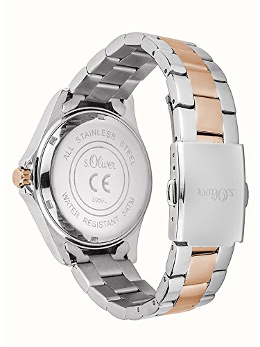 s.Oliver Armbanduhr Damen Quarzuhr Analog, mit Edelstahl Armband, Wasserdicht, Kommt in Uhren Geschenk Box