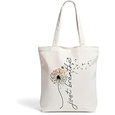 Henhesaha Cherry Goose Leopard Bow Flower Decor Canvas Tote Bag for Women Girls Christmas Birthday Reusable Grocery Bags