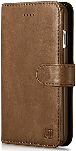 iPhone 8 Wallet Case, iPhone 8 Genuine Leather Case, iPhone 8 Phone Case With Card Holder And Kickstand, iPhone 8 Carrying Case With Detachable Slim Back Cover (iphone8, Brown)
