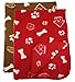 bogo Brands 30x21 Inch Dog/Cat Fleece Blanket - Bone and Paw Print Assorted Color Pet Blankets (Red)