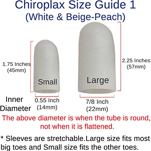 Chiroplax Gel Toe Cap (6 Caps+ 1 Pouch) Toe Sleeve, Protector for Bunion, Hammer Toe, Callus, Corn, Blister (6 Pack White- Small)