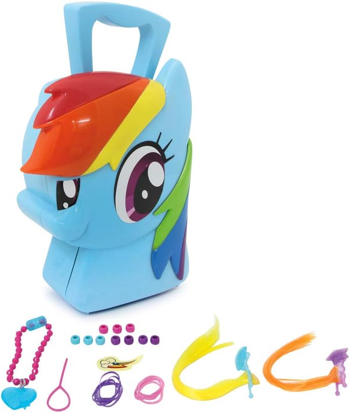 Jamara Rainbow Dash 410098 8-Part Play Set Cool Trendy Hairstyles Stable and Handy Carry Case Child-friendly My Little Pony Design Blue