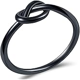 Stainless Steel Simple Love Knot Celtic Promise Anniversary Statement Ring Size 4-11