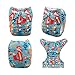 babygoal Reusable Cloth Diapers for Baby Boys, One Size Adjustable Washable Pocket Nappy Covers 6 Pack+ 6pcs Microfiber Inserts+Wet Bag 6FN33D