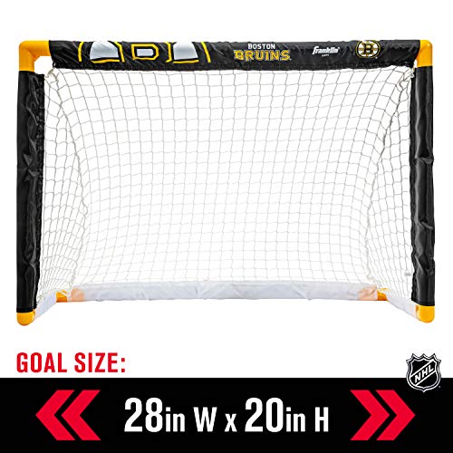 Franklin Sports Boston Bruins Mini Hockey Set Knee Hockey Goal, Ball