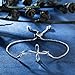 NINAMAID Sideways Cross Infinity Charm Expandable Bolo Bracelet with Cubic Zirconia Adjustable White Gold Plated Jewelry For Women