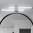 zhllmq Modern Bathroom Vanity Light LED 6000K 32.88in Chrome Bathroom Light Fixtures Over Mirror Vanity Light Wall Modern Bathroom Vanity Lighting