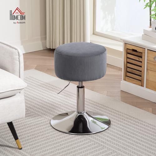 Taburete de Bar Giratorio 360° Regulable en Altura 52-66 cm Gris