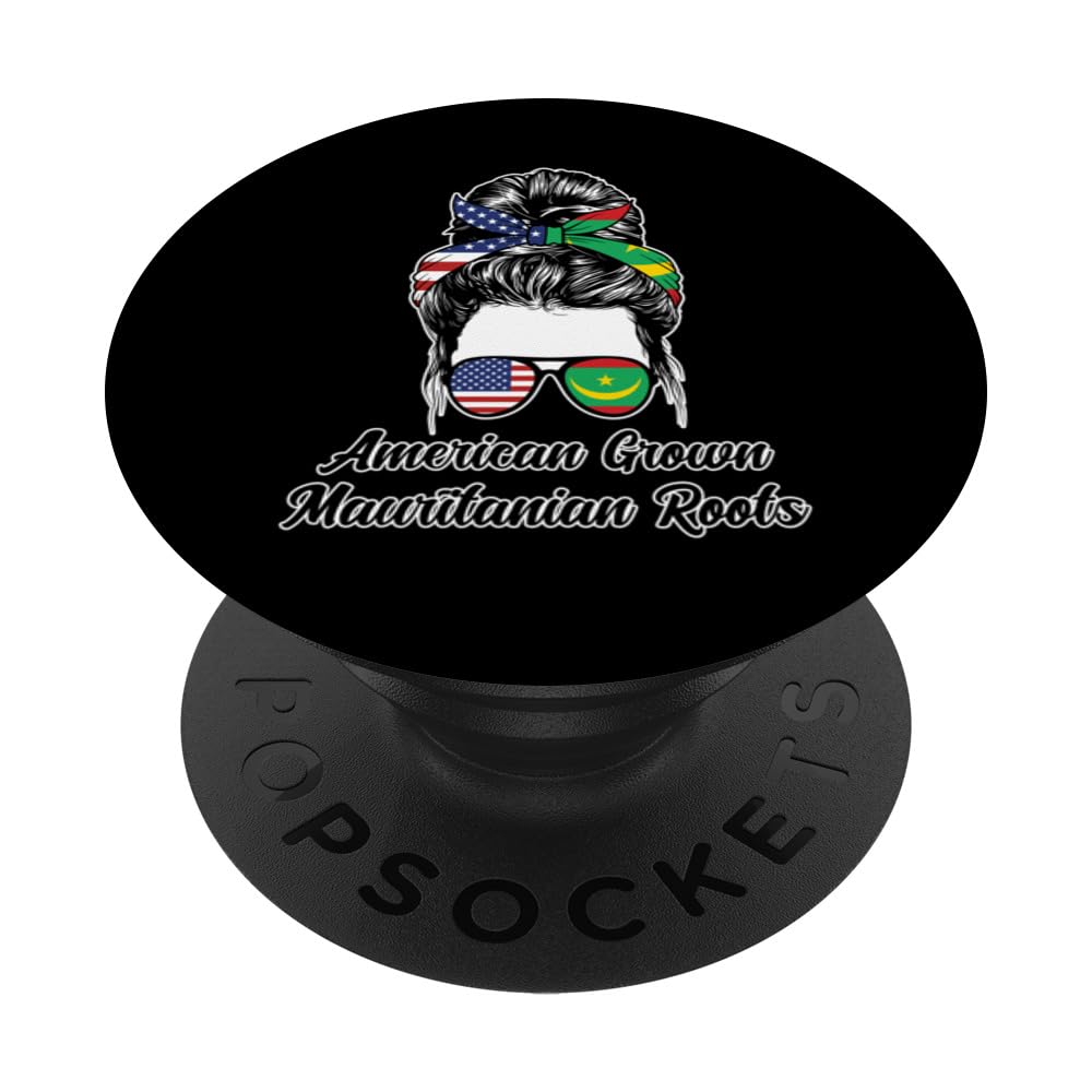 american grown Mawritanian roots Mauritanian flag PopSockets Swappable PopGrip