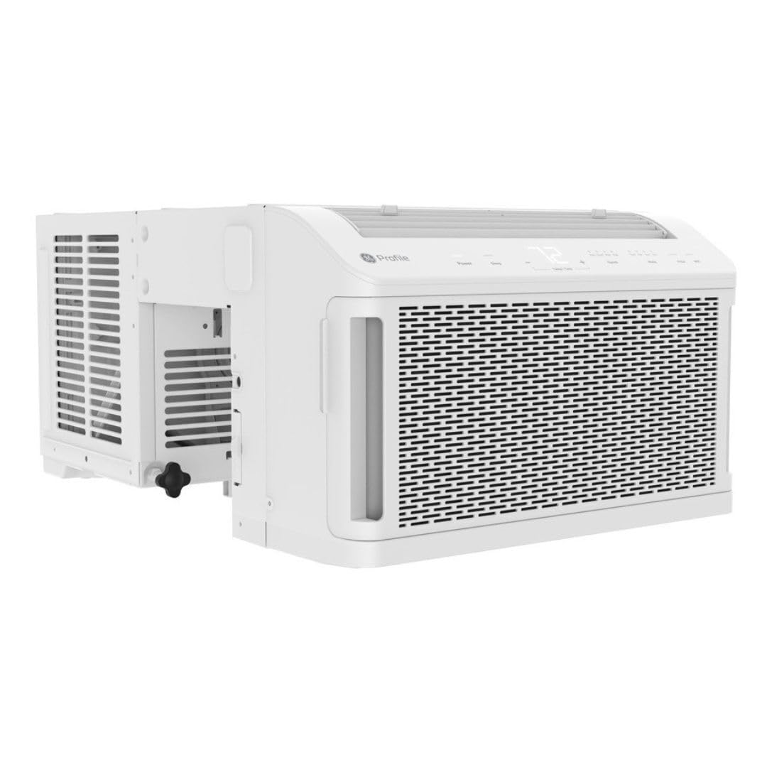 Photo 1 of  ***(SELLING AS IS***FRONT TOP LEFT FRAME CHIPPED, RIGHT SIDE DENTED/BENT, STICKER RESIDUE, SOME SCUFFS/SCRATCHES, NO REMOTE)***  
Profile AHTT06BC GE Clearview Air Conditioner 6,100, WiFi Enabled, Ultra Quiet for Small Rooms up to 250 Sq. FT, Full Window
