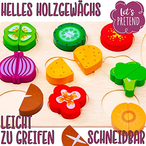 Jaques of London Holz Gemüse Zum Schneiden | Kinderspielzeug ab 3 4 5 6 Jahre | Küchenzubehör Kinder | Spielzeug 4 5 6 7… – Bild 3